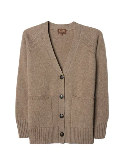 Gobi Mongolian Cashmere Relaxed-fit Cashmere Cardigan In Brown