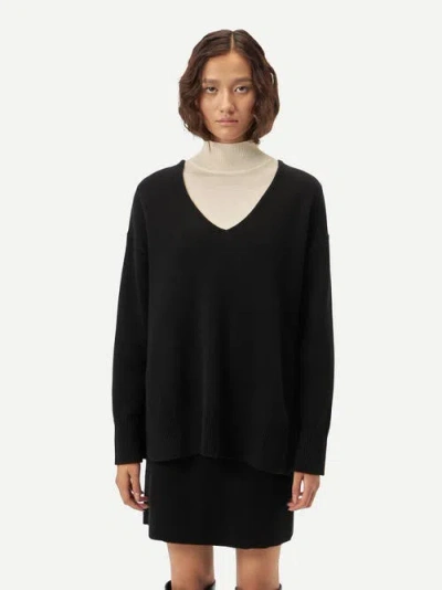 Gobi Mongolian Cashmere Relaxed-fit Cashmere Sweater In Black