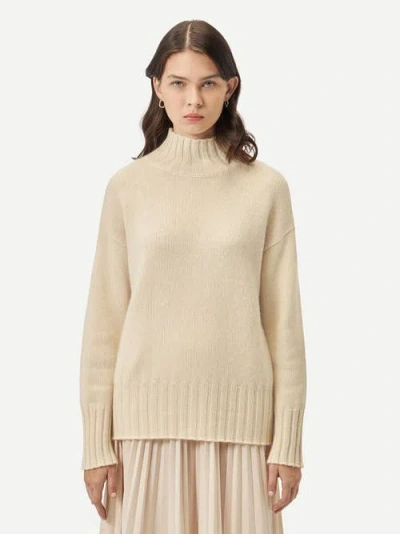 Gobi Mongolian Cashmere Relaxed-fit Cashmere Turtleneck In Off White