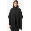 Gobi Mongolian Cashmere Rib-knit Cashmere Poncho In Charcoal