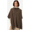 Gobi Mongolian Cashmere Rib-knit Cashmere Poncho In Cocoa