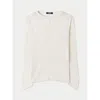 Gobi Mongolian Cashmere Rib-knit Silk Cashmere  Sweater In Whisper White