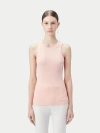 Gobi Mongolian Cashmere Ribbed Cotton Silk Cashmere Blend Tank Top In Primrose Pink