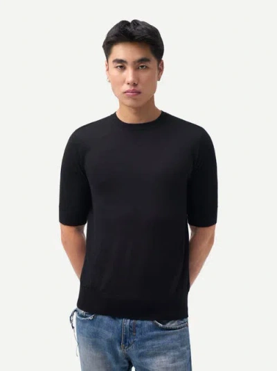 Gobi Mongolian Cashmere Silk Cashmere Crew Neck T-shirt In Gray