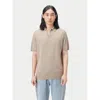 Gobi Mongolian Cashmere Silk Cashmere Polo Shirt In Beige