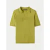 Gobi Mongolian Cashmere Silk Cashmere Polo Shirt In Dark Citron
