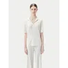 Gobi Mongolian Cashmere Silk Cashmere Polo Shirt In Whisper White