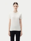 Gobi Mongolian Cashmere Silk Cashmere T-shirt In White