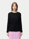 Gobi Mongolian Cashmere Silk Cashmere Textured Sweater In Black