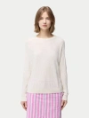 Gobi Mongolian Cashmere Silk Cashmere Textured Sweater In Whisper White