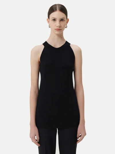 Gobi Mongolian Cashmere Sleeveless Cashmere Top In Black