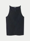 Gobi Mongolian Cashmere Sleeveless Silk Cashmere Top In Black