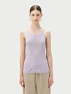 Gobi Mongolian Cashmere Sleeveless Silk Cashmere Top In Purple Heather