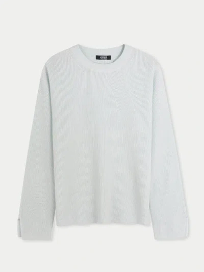 Gobi Mongolian Cashmere Split-sleeve Cashmere Sweater In Milky Green