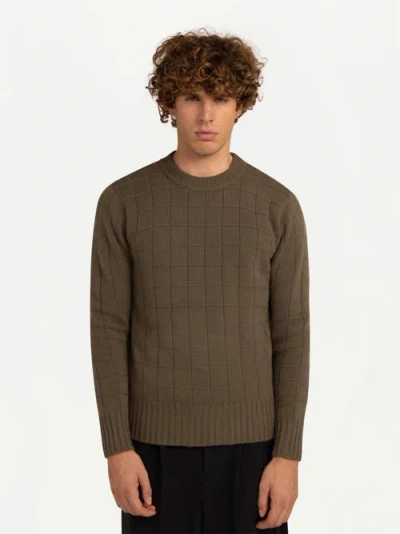 Gobi Mongolian Cashmere Square-patterned Cashmere Sweater In Brown