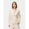 Gobi Mongolian Cashmere Textured One Button-front Cashmere Cardigan In Off White