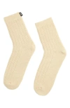 Gobi Mongolian Cashmere Trim Knit Bed Socks In Neutral