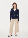 Gobi Mongolian Cashmere V-neck Cardigan In True Navy