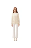 Gobi Mongolian Cashmere V-neck Cardigan In White