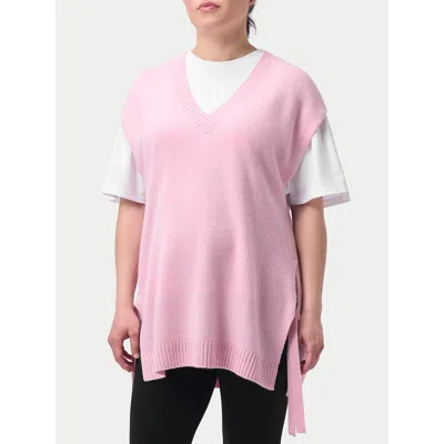 Gobi Mongolian Cashmere V-neck Cashmere Maternity Top In Pink