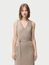 Gobi Mongolian Cashmere V-neck Silk Cashmere  Dress In Nomad