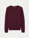Gobi Mongolian Cashmere V-neck Sweater In Blackberry Wine