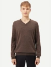 Gobi Mongolian Cashmere V-neck Sweater In Cocoa