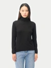 Gobi Mongolian Cashmere Wardrobe Essential Cashmere-silk T-neck Sweater In Black