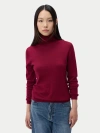 Gobi Mongolian Cashmere Wardrobe Essential Cashmere-silk T-neck Sweater In Burgundy