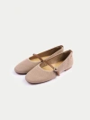 Gobi Mongolian Cashmere Wool Cashmere Knitted Ballet Flats In Beige
