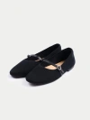 Gobi Mongolian Cashmere Wool Cashmere Knitted Ballet Flats In Black