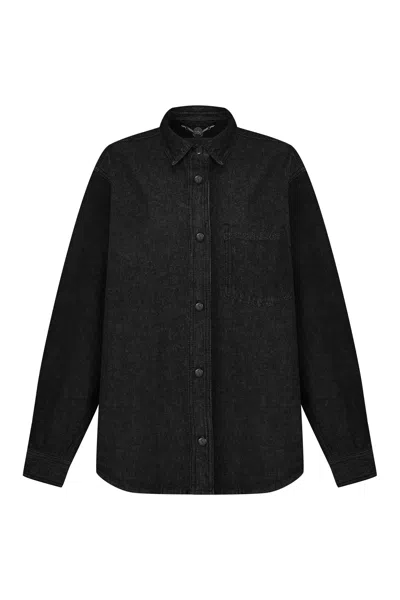 Goc Denim Women's Oversized Denim Shirt – Black