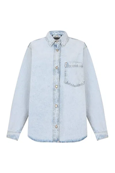 Goc Denim Women's Oversized Denim Shirt – Light Blue