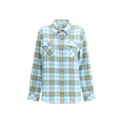 God's True Cashmere God's True Cashmere Blue Cashmere Pattern Shirt