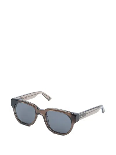 G.o.d Eyewear Nine Crystal Rectangle-frame Sunglasses In Brown