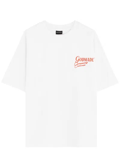God Made Composing Logo-print Cotton T-shirt In White