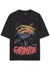 God Made Gods Eye Printed Cotton T-shirt In Black