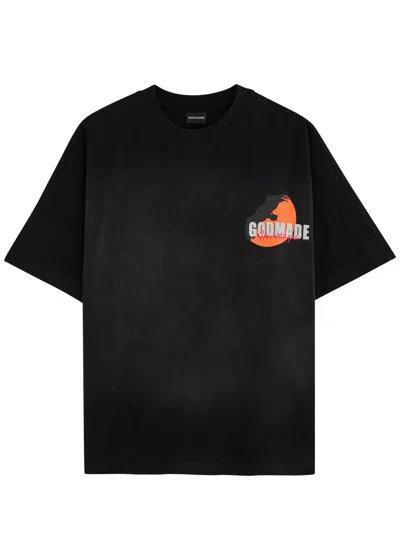 God Made Heritage Logo-print Cotton T-shirt In Black