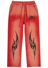 God Made Heritage Printed Cotton Sweatpants In Red