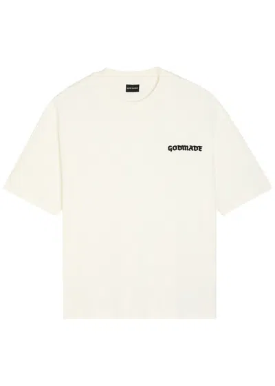 God Made Logo-embroidered Cotton T-shirt In White