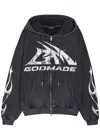 God Made Logo-print Hooded Cotton Sweatshirt In Black