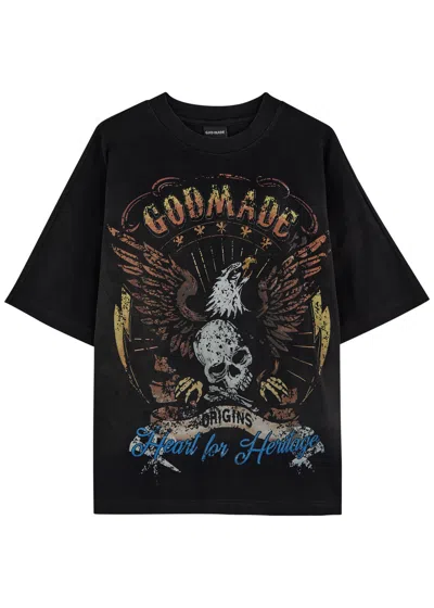 God Made Origins Printed T-shirt In Black