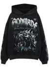 God Made Power Printed Hooded Cotton Sweatshirt In Black