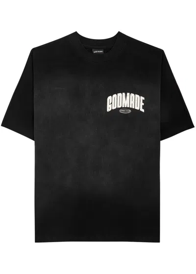 God Made Tribulation Logo-print Cotton T-shirt In Black