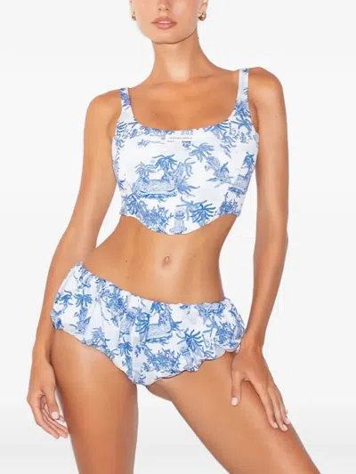 God Save Queens Muse Bikini Top In Blue