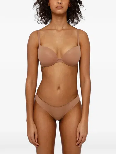 God Save Queens Padded Underwired Bra In Brown