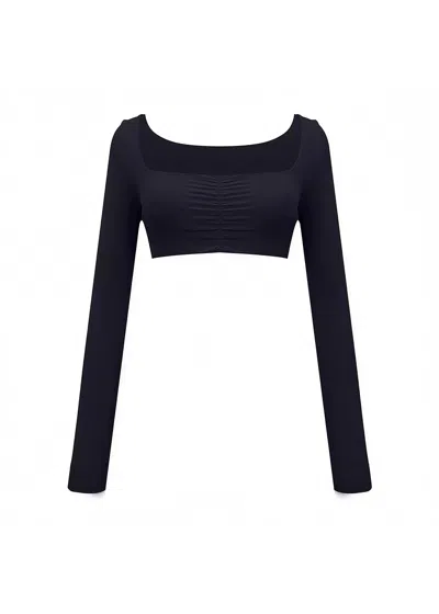 God Save Queens Women's Black Second Skin Studio Long Sleeve Onyx