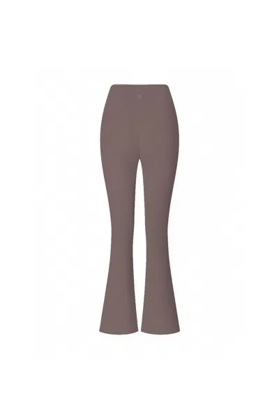 God Save Queens Women's Brown Second Skin Studio High-waisted Bootcut Legging Mushroom