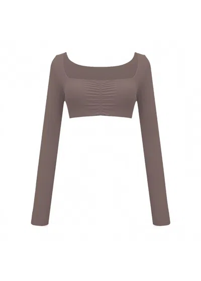 God Save Queens Women's Brown Second Skin Studio Long Sleeve Mushroom