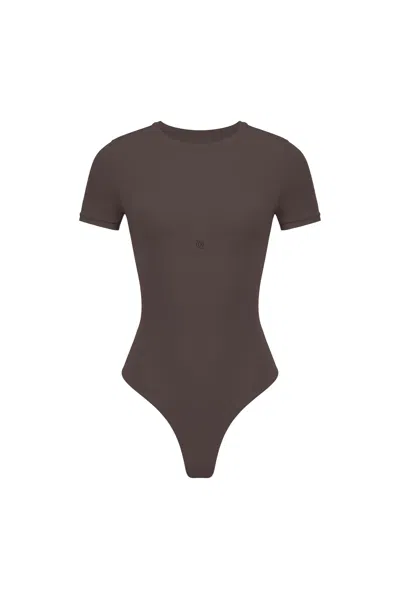 God Save Queens Women's Brown Second Skin T-shirt Bodysuit Doppio